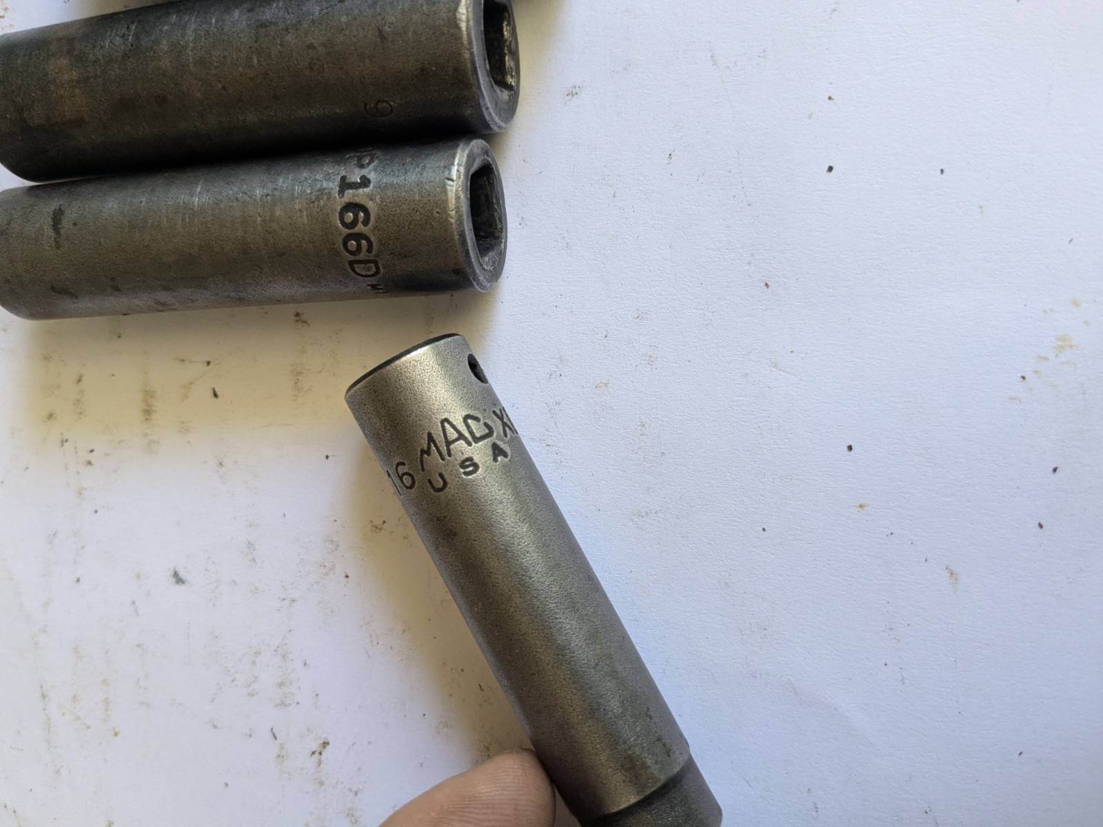 Set Of 7 Vintage Mac Tools Deep Impact Socket 6 point SAE Set XDP 3/8″-3/4″ USA