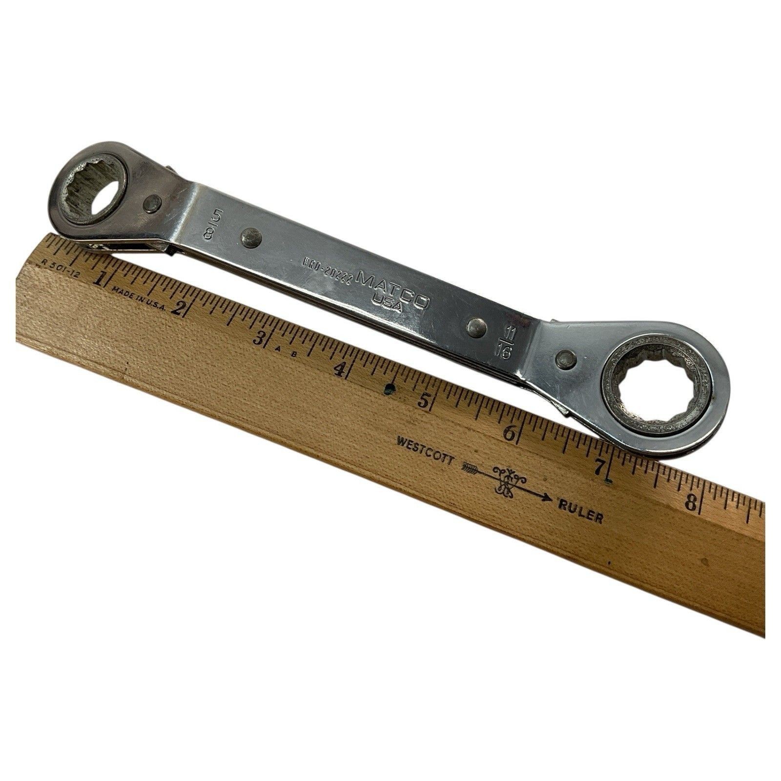 Matco WRD-20222 5/8″ x 11/16″ SAE Reversible Offset Ratcheting Wrench USA Used