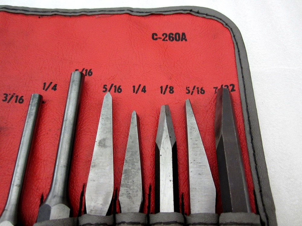 Vintage Snap-on 24pc Complete Punch & Chisel Set PPC-260AK C-260A USA