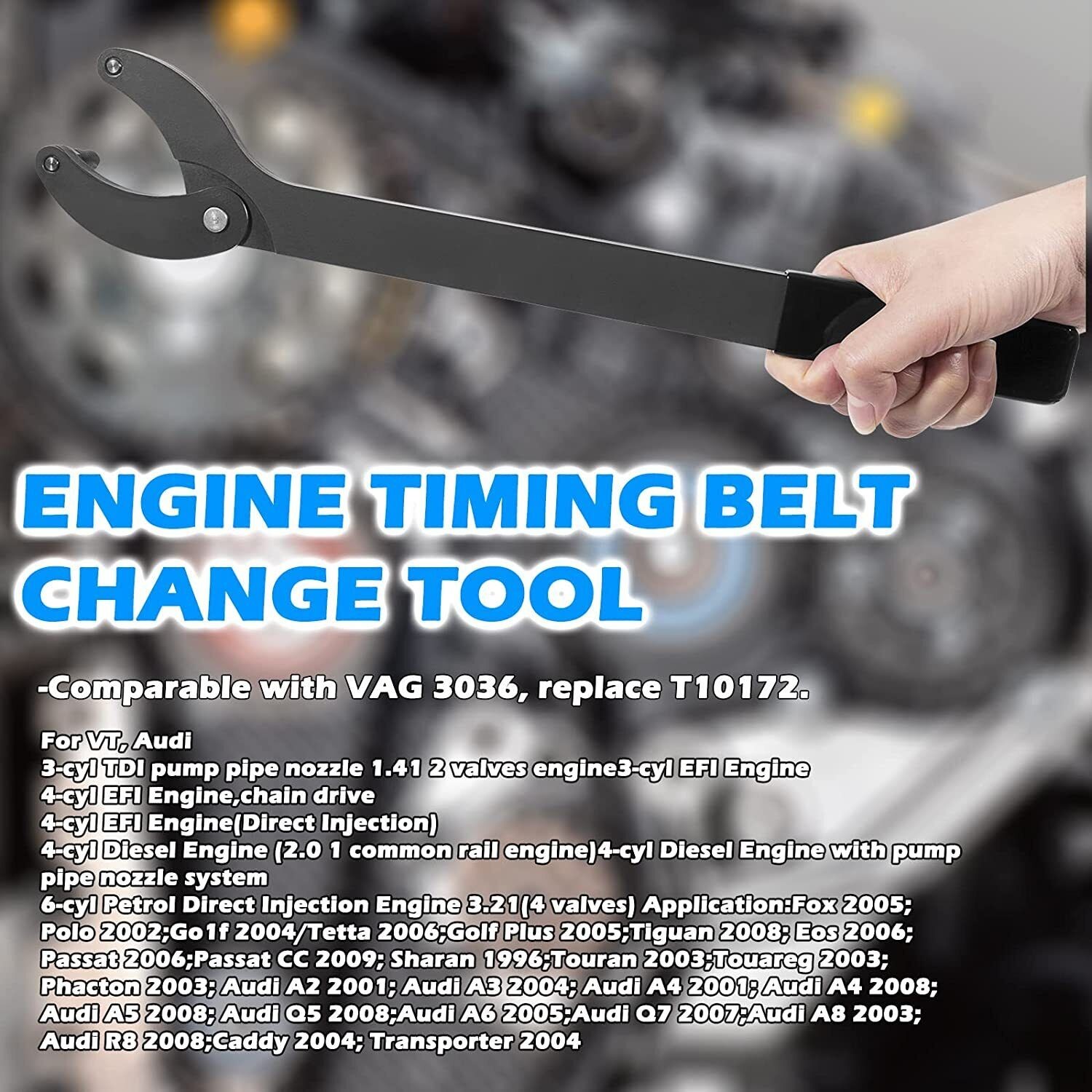 Engine Timing Belt Change Wrench Tools Kit Fit for Audi VW Golf VAG 3036 T10172