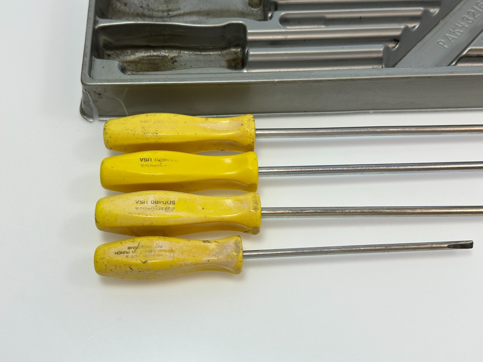 🇺🇸 Snap-on Tools USA 8pc Classic Yellow Hard Handle Cabinet XL Screwdriver Set