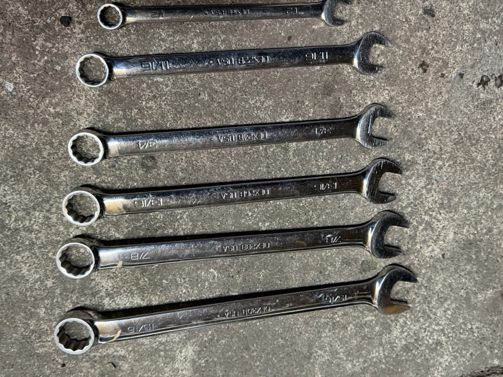Snap On 5ps Tools Set OEX30B 15/16/7/8/13/16/3/4/11/16/1/2” Wrench USA