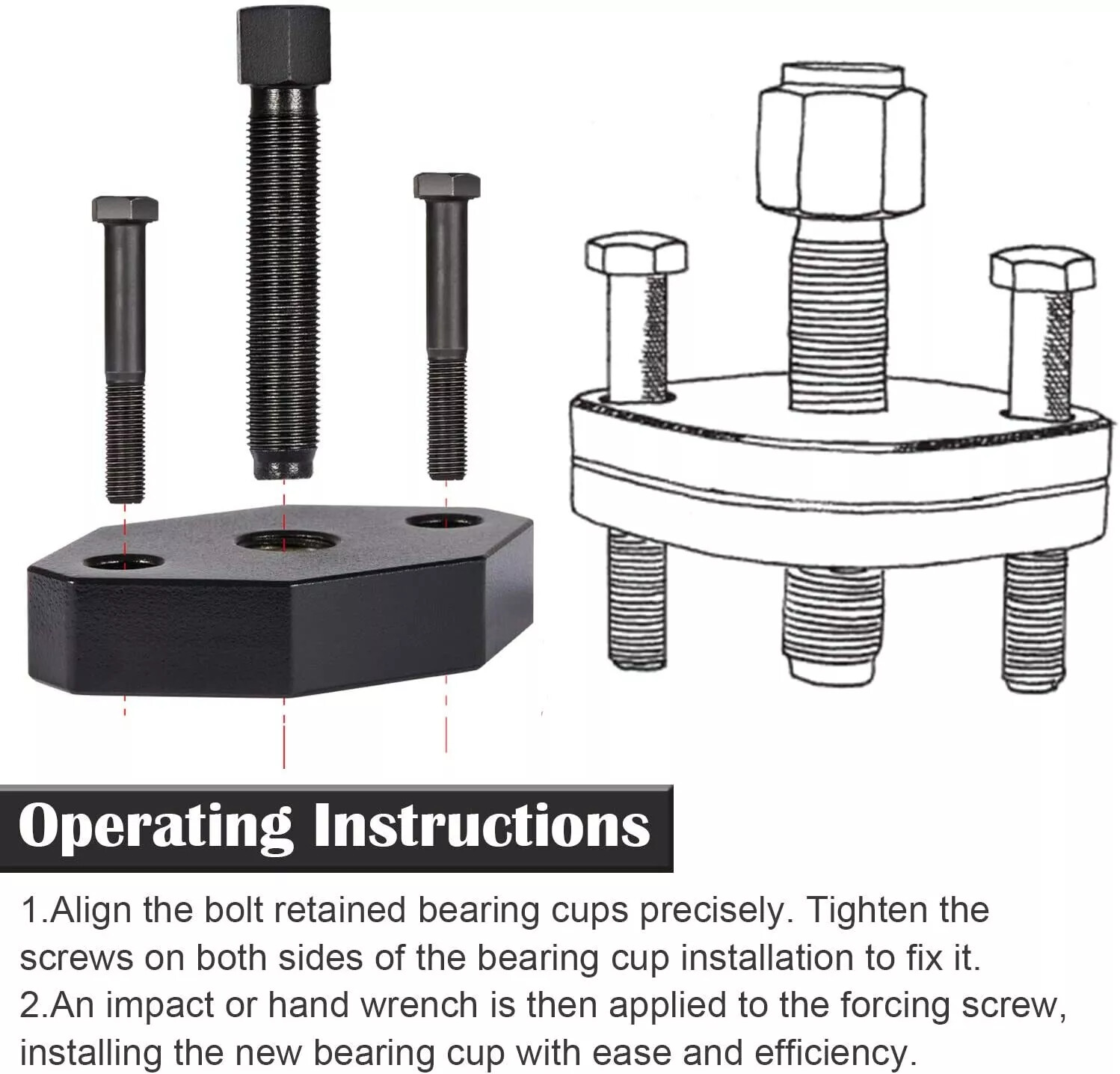 Heavy Duty Truck 10102 Universal U Joint Puller, 5192 Bearing Cup Installer Tool