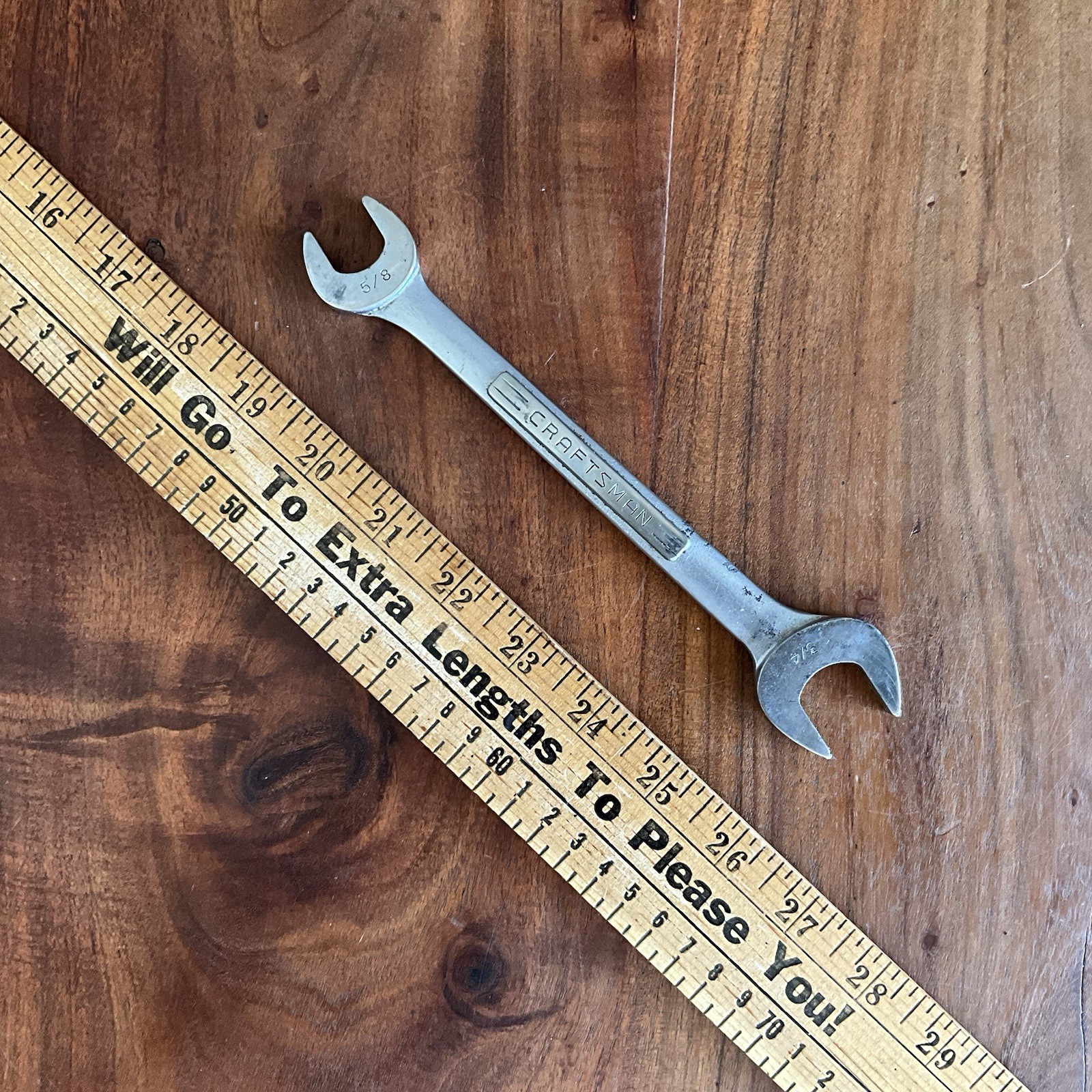 Vtg CRAFTSMAN 5/8” X 3/4” Double Open End Wrench Made In USA *Good*