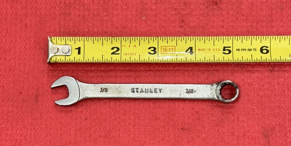 Vintage Stanley 86-833, 3/8″ Combination Wrench Forged Alloy Made in USA