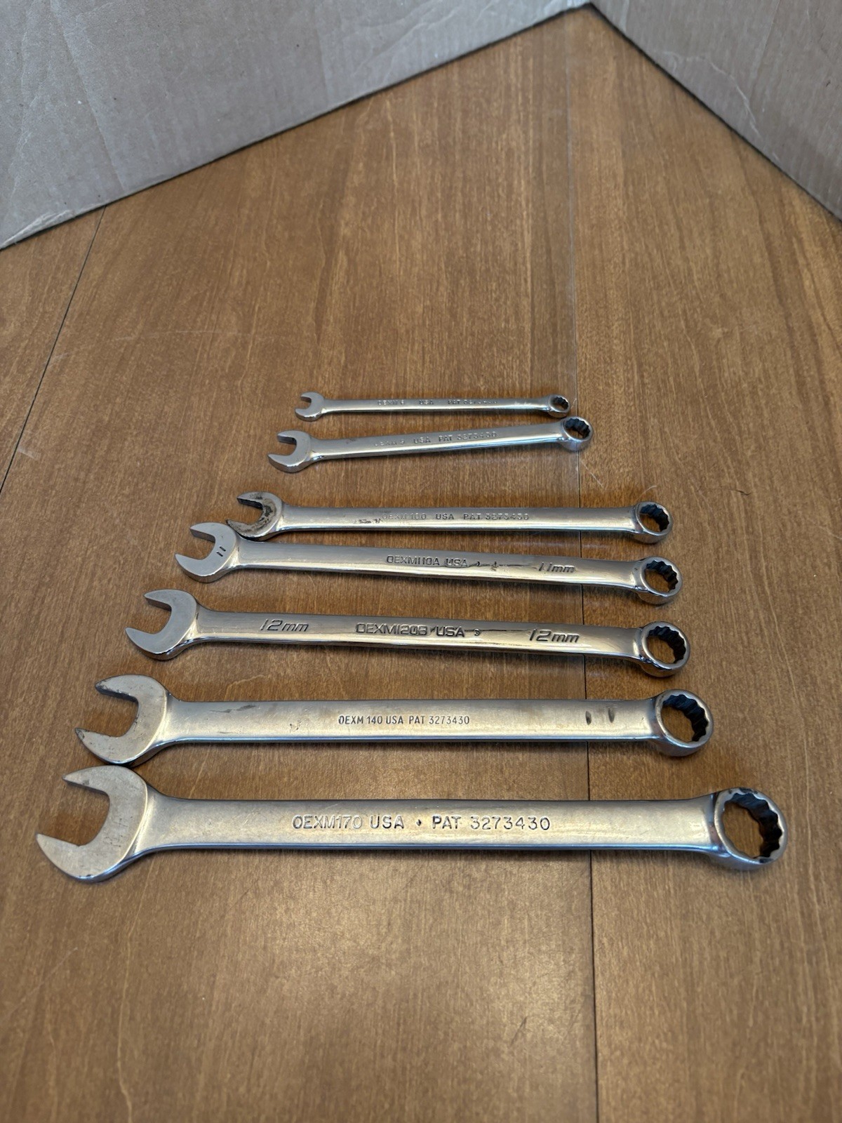 7pc. Snap On Metric 12pt. Combination Wrench Set OEXM 6,9,10,11,12,14,17MM