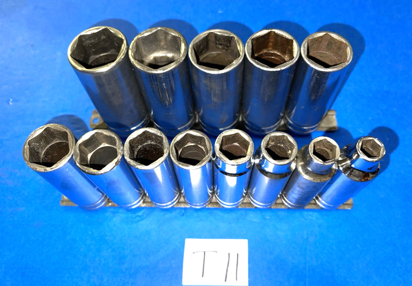 SNAP-ON TOOLS 13 PIECE 1/2 DRIVE SAE. DEEP CHROME SOCKET SET 6 POINT 313TSYA