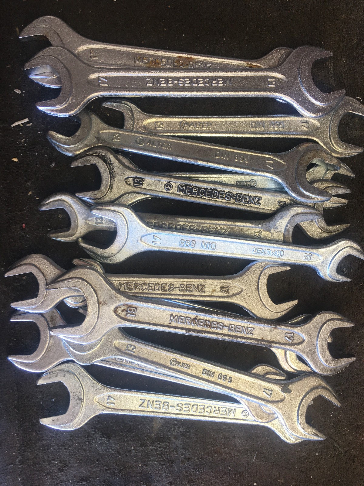 MERCEDES 14 PIECES TOOL ROLL OPEN END COMBO WRENCHES 13 MM UP TO 19 MM