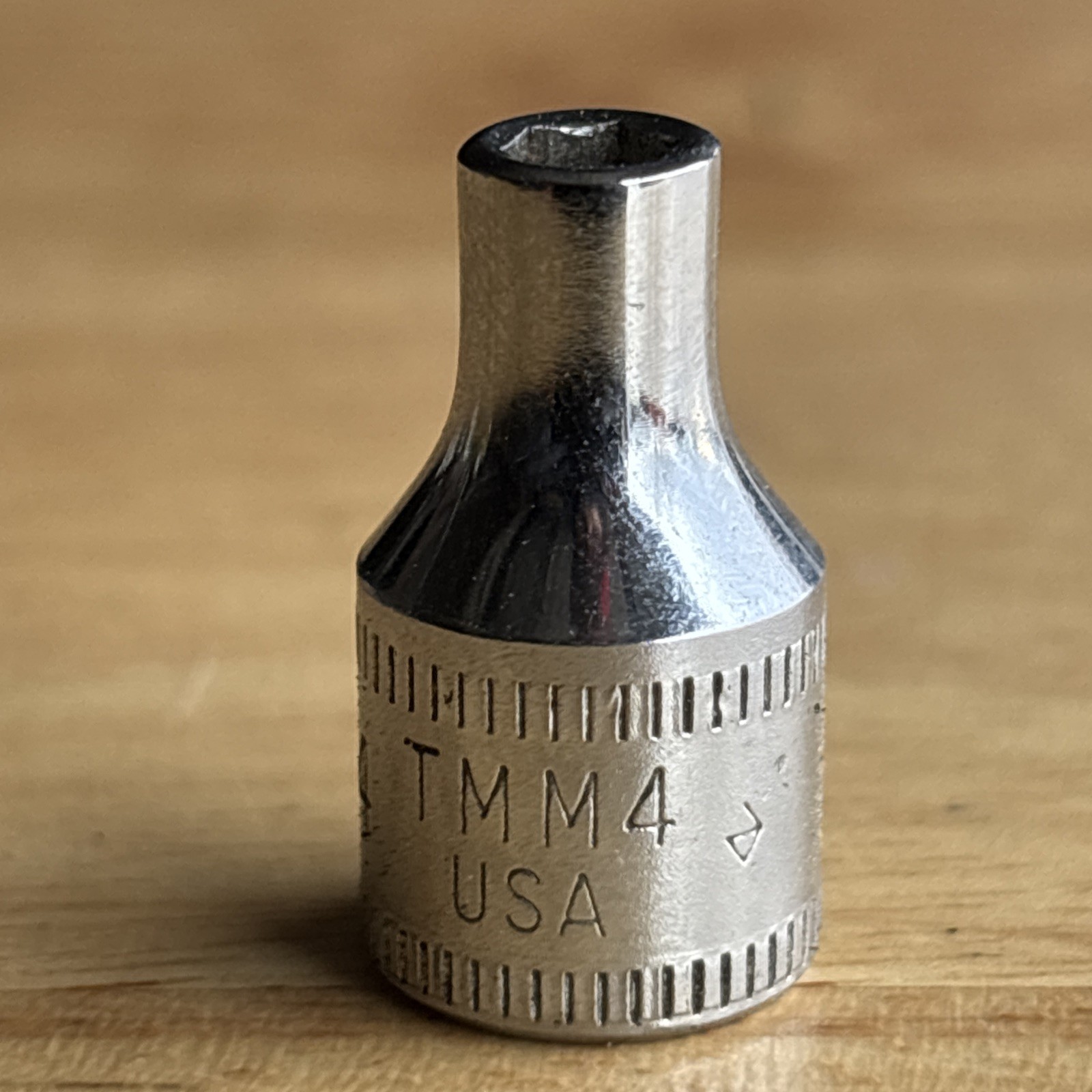 Snap On Tools 4mm Shallow Socket 1/4″ Drive 6 Point TMM4 Vtg USA