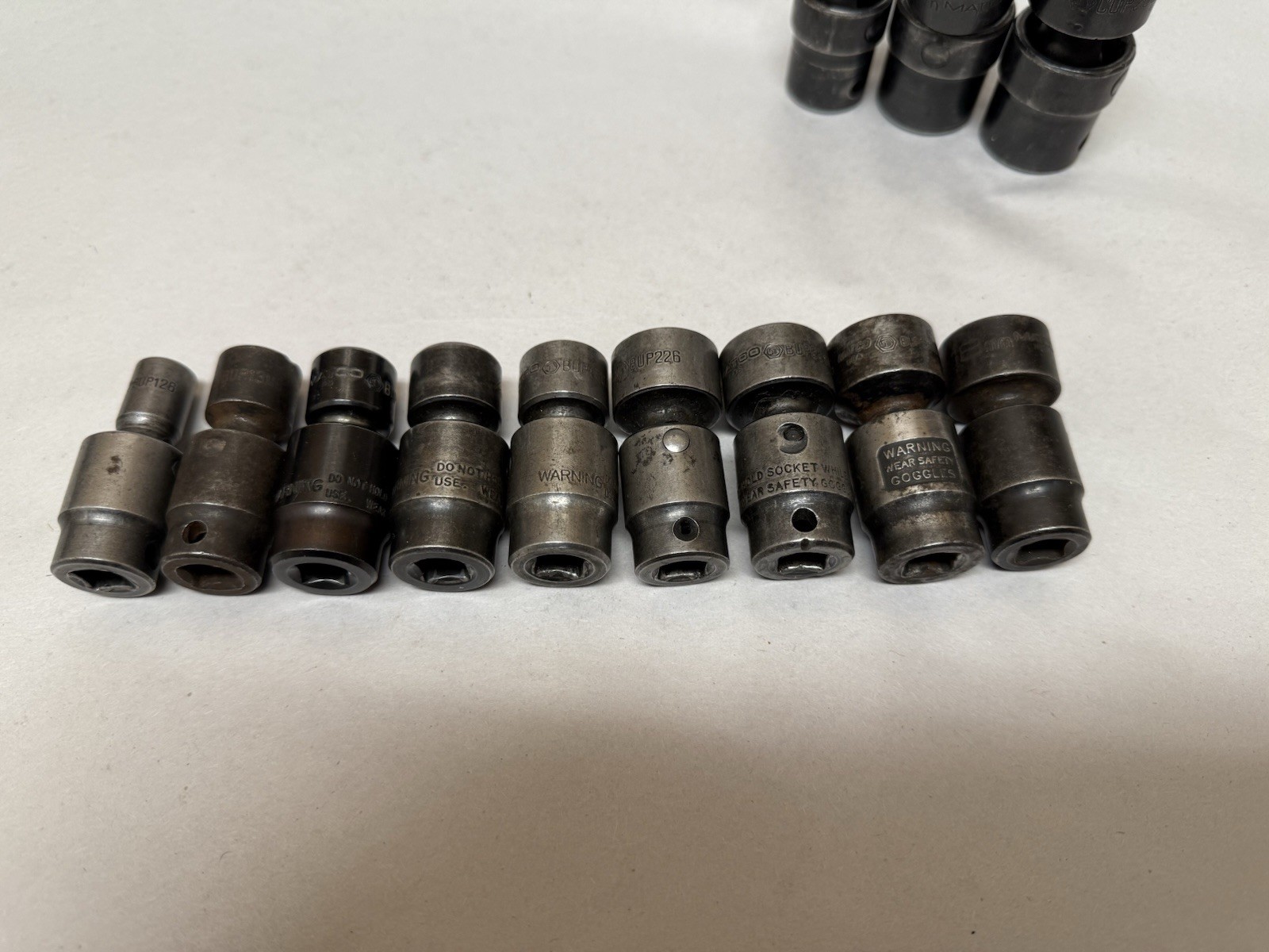12 pc Lot Matco SAE & Metric Impact Universal Swivel Socket 3/8 & 1/2′ Drive