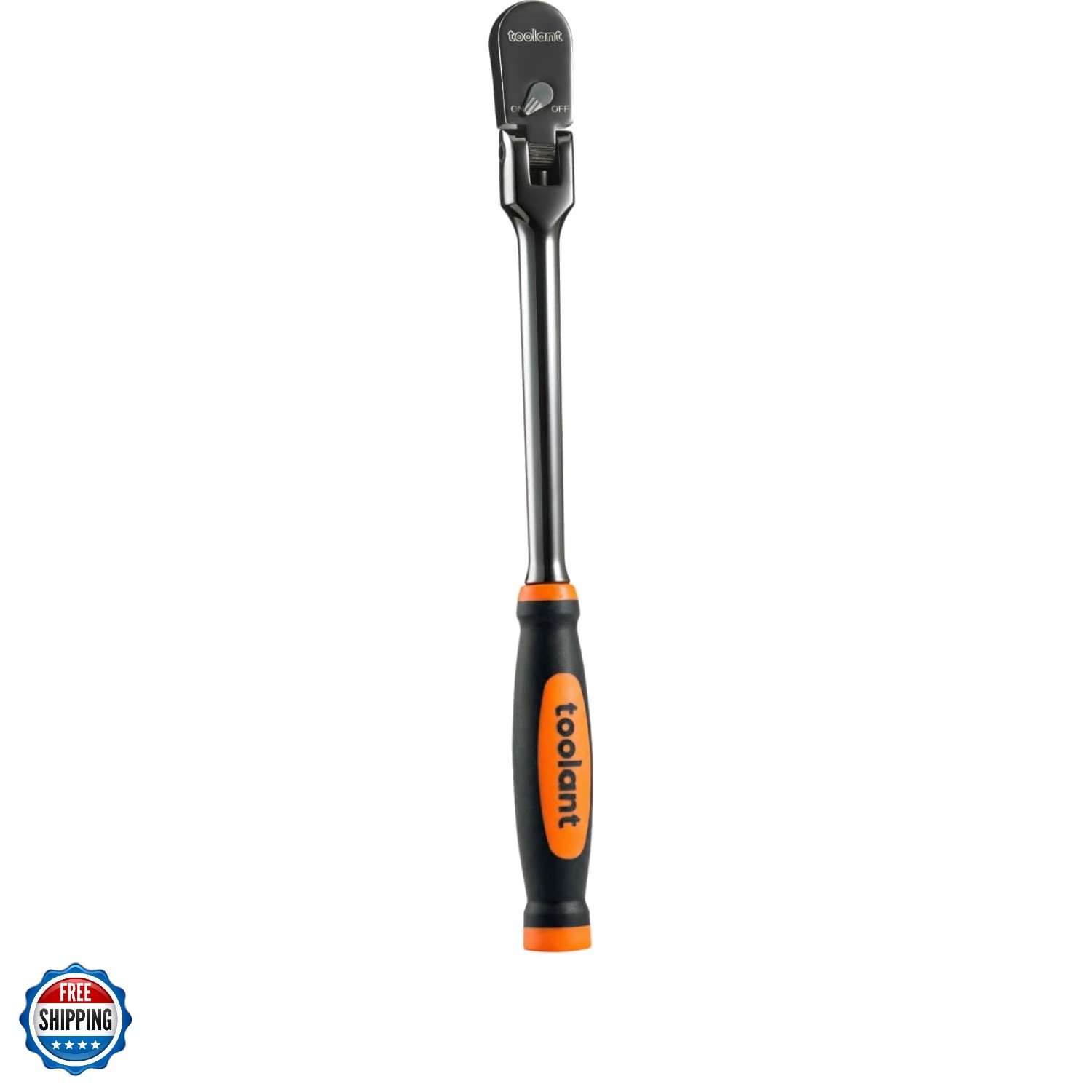 3/8″ Drive Flex Head Ratchet Wrenches with Orange Rubber Handle, 90 Tooth Com…