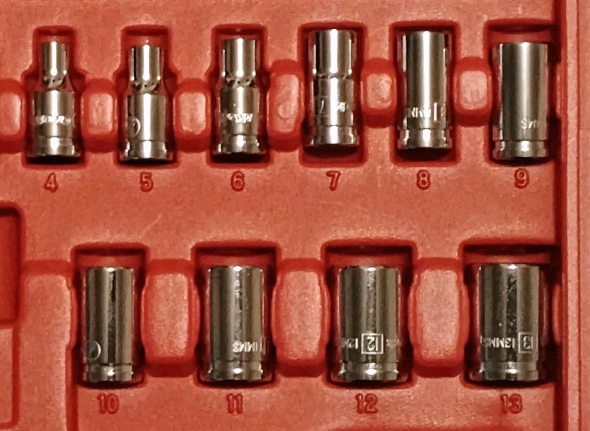 Great Neck 20 Piece SAE and METRIC 6 Point Chrome Socket Set For 1/4″ Inch Drive