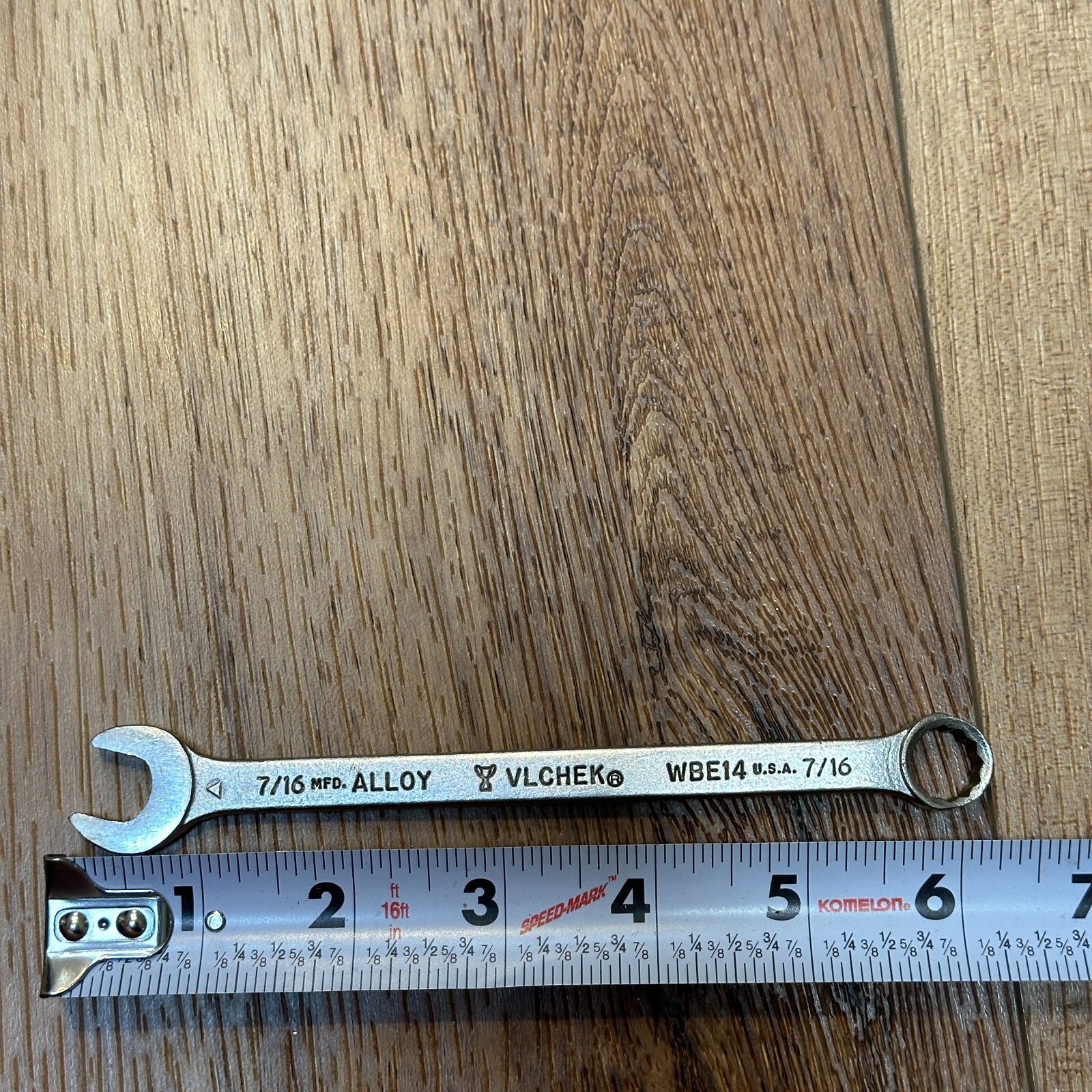 Vintage VLCHEK WBE14 Combination Wrench 7/16in. 12 Pt Used USA 7/16″