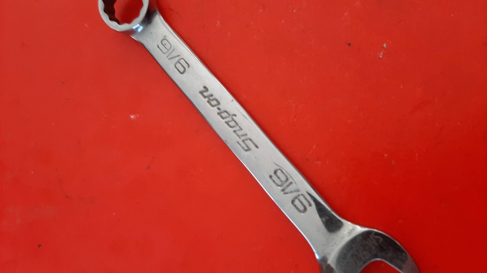 Snap-on Tools OEX180B 9/16″ 12pt Point Short Combination Wrench USA ENGRAVED