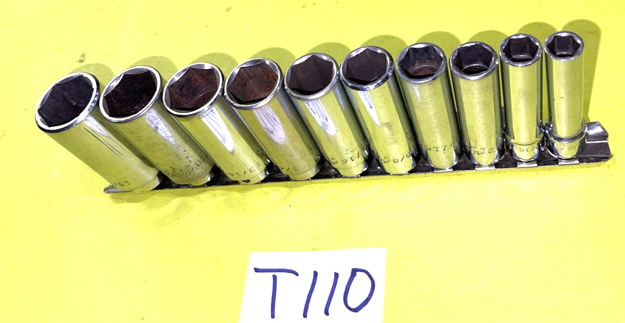 MAC TOOLS 10 PIECE 3/8 DRIVE DEEP SAE SOCKET SET 3/8 TO 15/16 SHIPPED FREE IN US