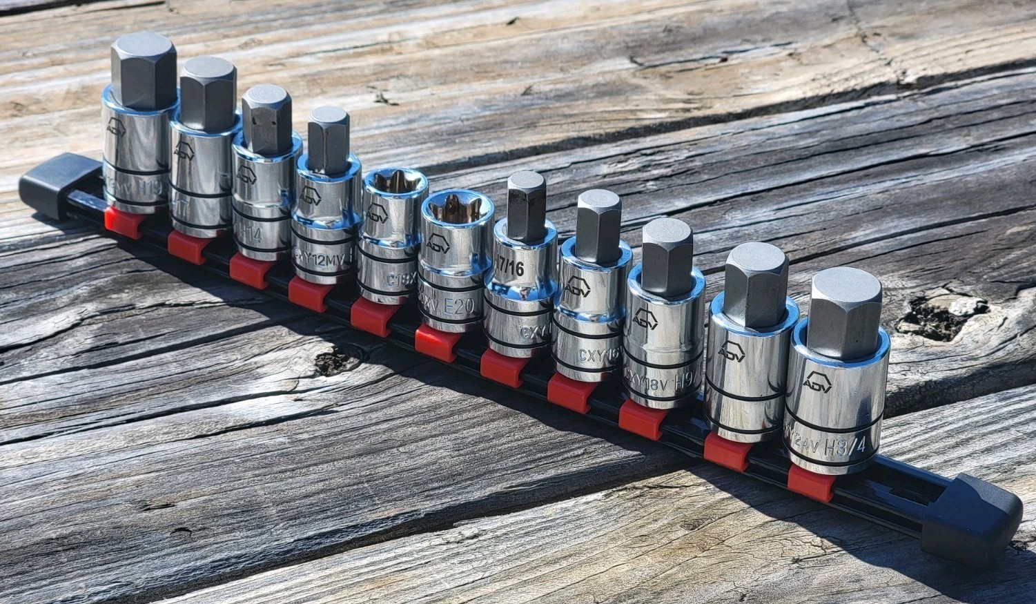Matco Tools ADV Hex Bit Socket Set 11 pc 1/2″ Drive CXY19MV w/ Rail