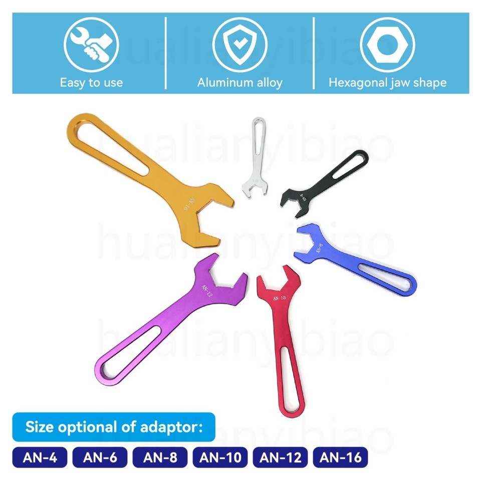 AN Fitting Wrench Set AN4 AN6 AN8 AN10 AN12 AN16 Aluminum Spanner Wrenches 6 Pcs