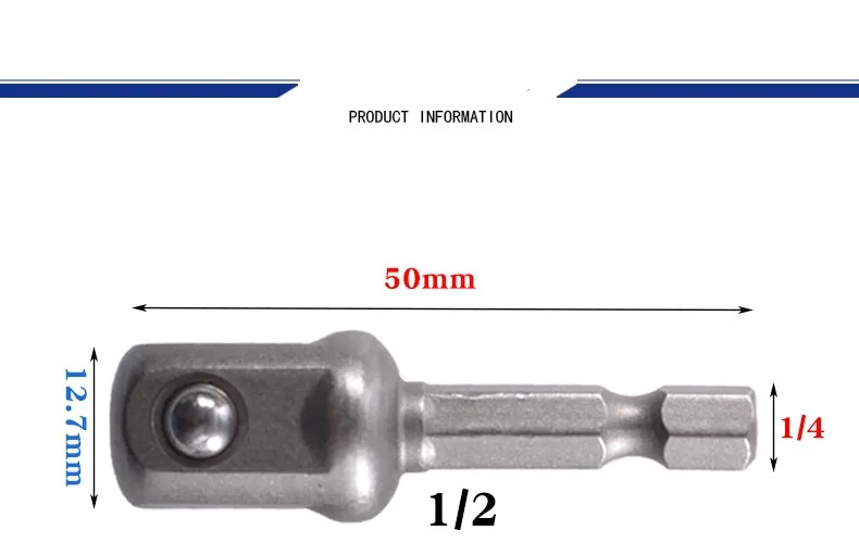 3PC Drill Socket Adapter Set 1/4″ Hex Shank to 1/4 3/8 1/2 Drive Tool UK