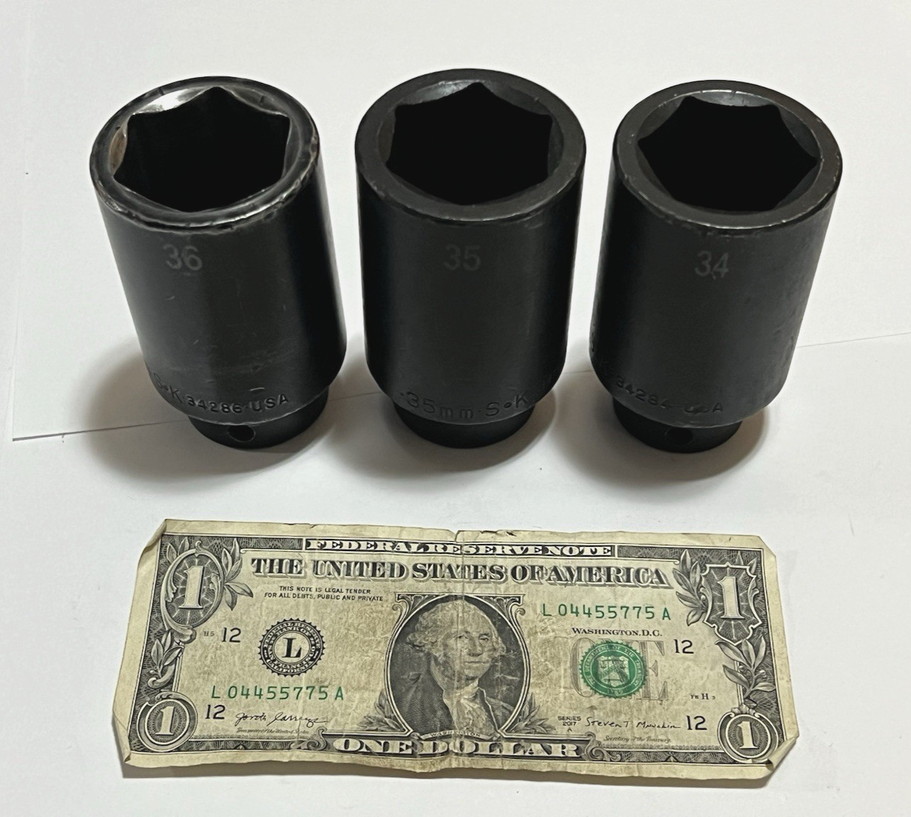 SK Tools 1/2 Drive x 34mm 35mm 36mm Metric Deep 6-Pt Impact Socket Set 3 pc USA