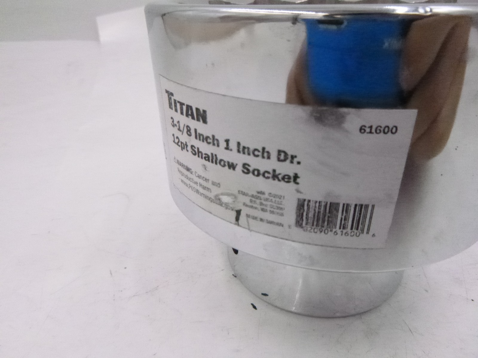 Titan 61600 Chrome Shallow 3-1/8″ Socket 1″ Drive 12-Point CR-V