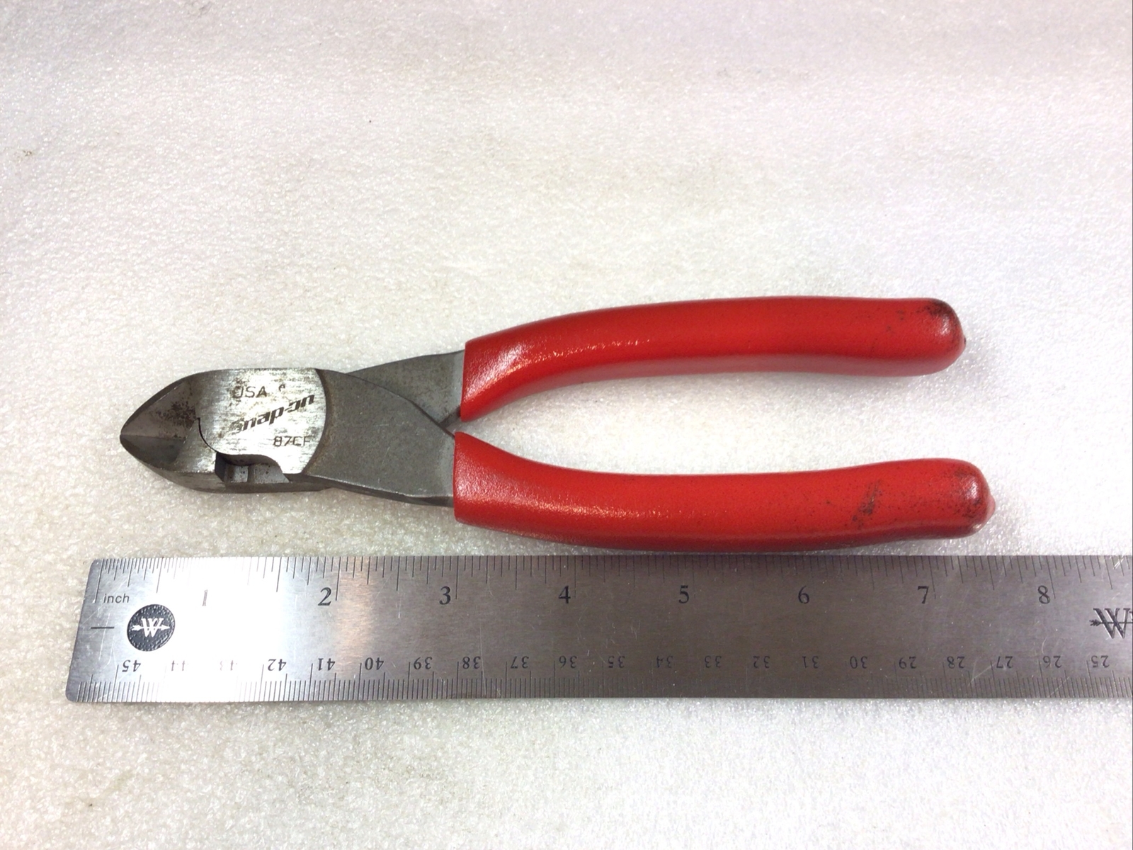 Snap On#87CF – 7-1/2″ Long, Red Soft Grip, Power Edge-Diagonal Cutters-USA-NICE