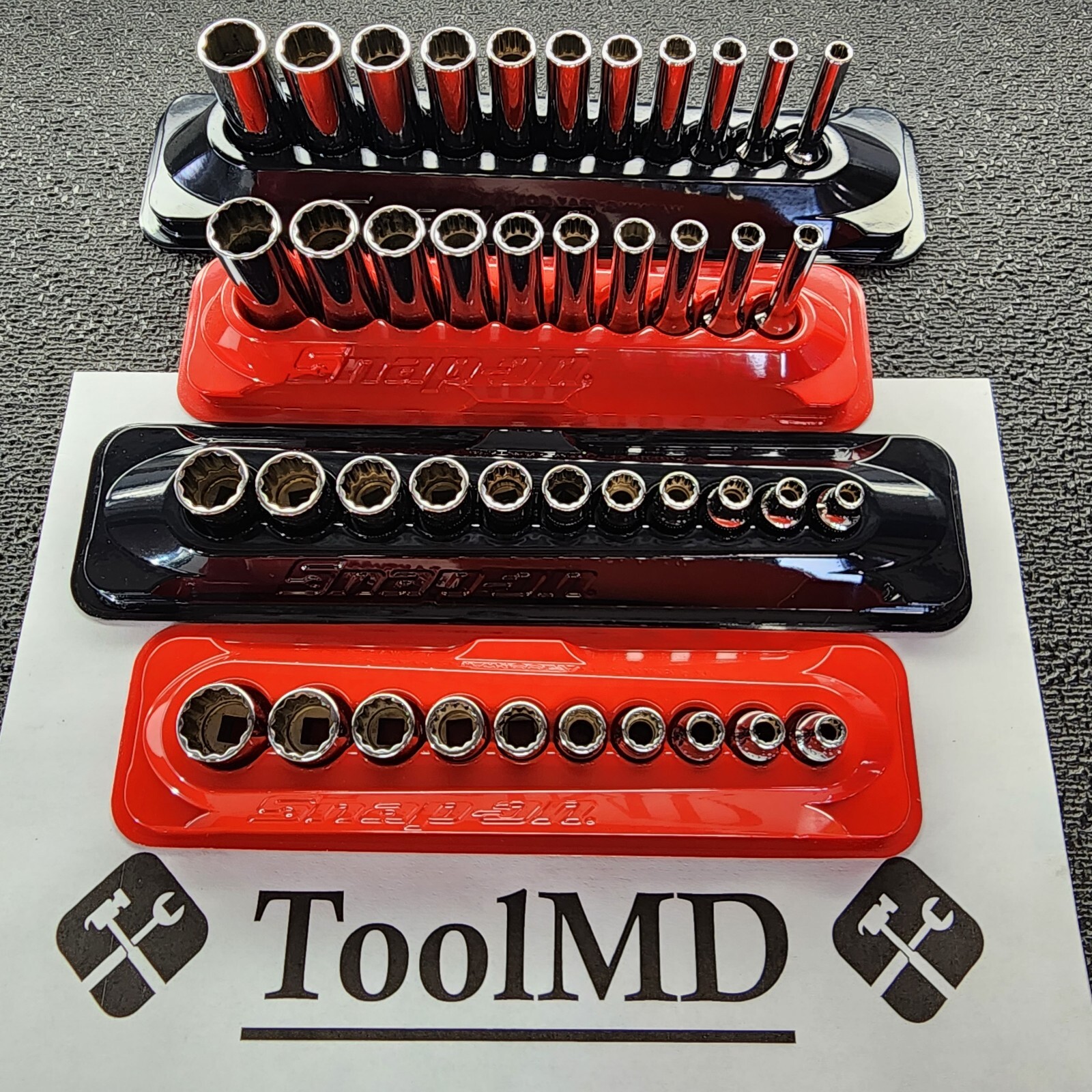 Snap-on Tools NEW 42pc 1/4″ Drive 12-POINT Metric & SAE Socket Set w/Mag Trays