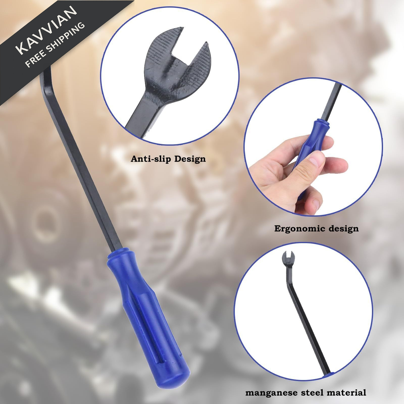 Xinodle 9Pcs Auto Trim Removal Tool Kit with Plastic Pry Tool, Fastener Clip…