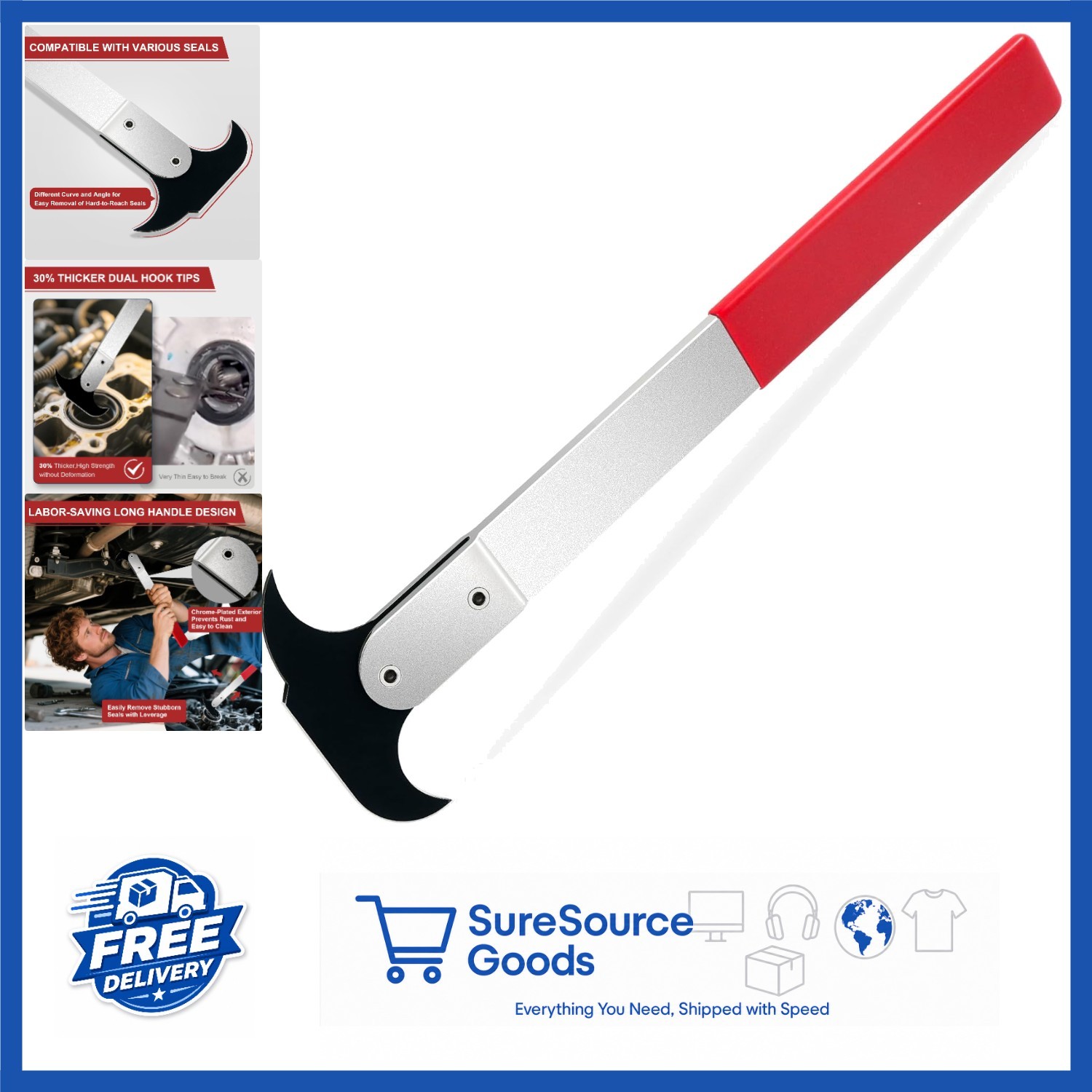 Durable Oil Seal Removal Tool with Heat-Treated Steel for Light Trucks and SUVs