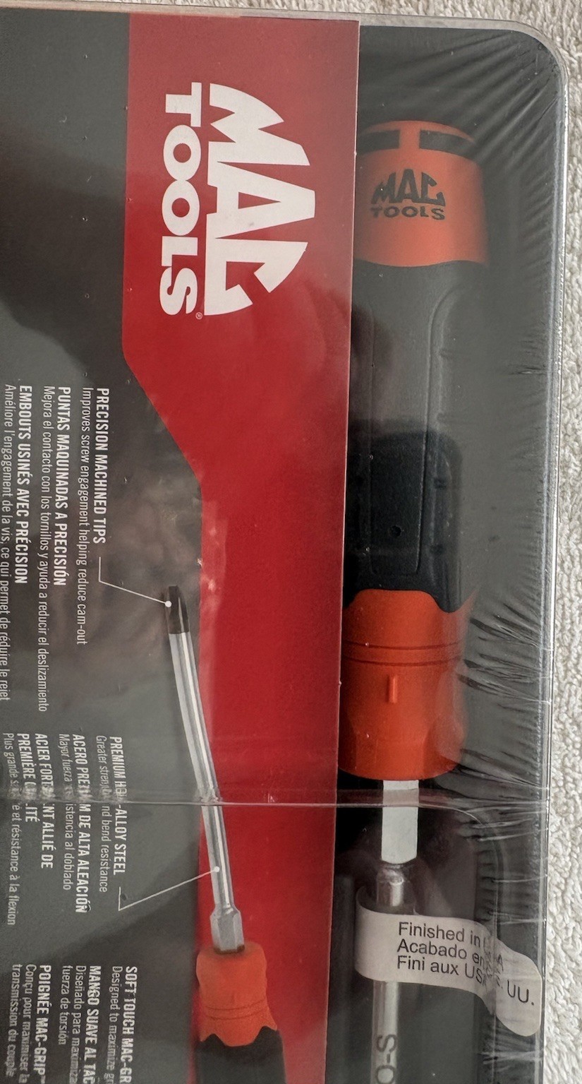 Mac Tools 6 Pc. Mac Grip Combo Screwdriver Set w/Plastic Storage Tray (Orange)