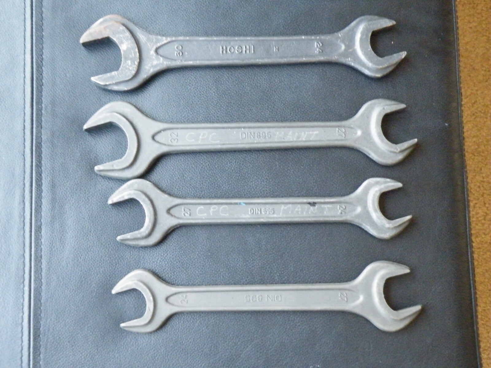 Vtg Gedore DIN895 Open Wrench 24x27mm(x2) + 27x32mm Germany + HOSHI FREE SHIP