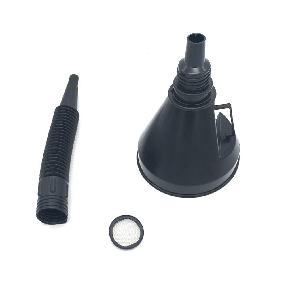 Car Motorcycle Flexible Spout Filter Gas Oil Water Fuel Funnel With Mesh Screen