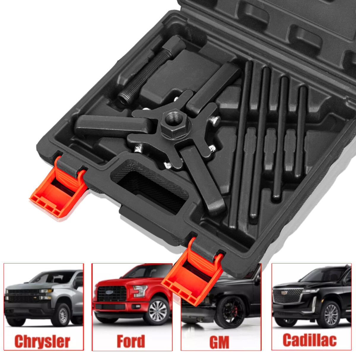 Harmonic Damper Pulley Puller 6-Piece Set for Chrysler GM Mitsubishi Vehicle US