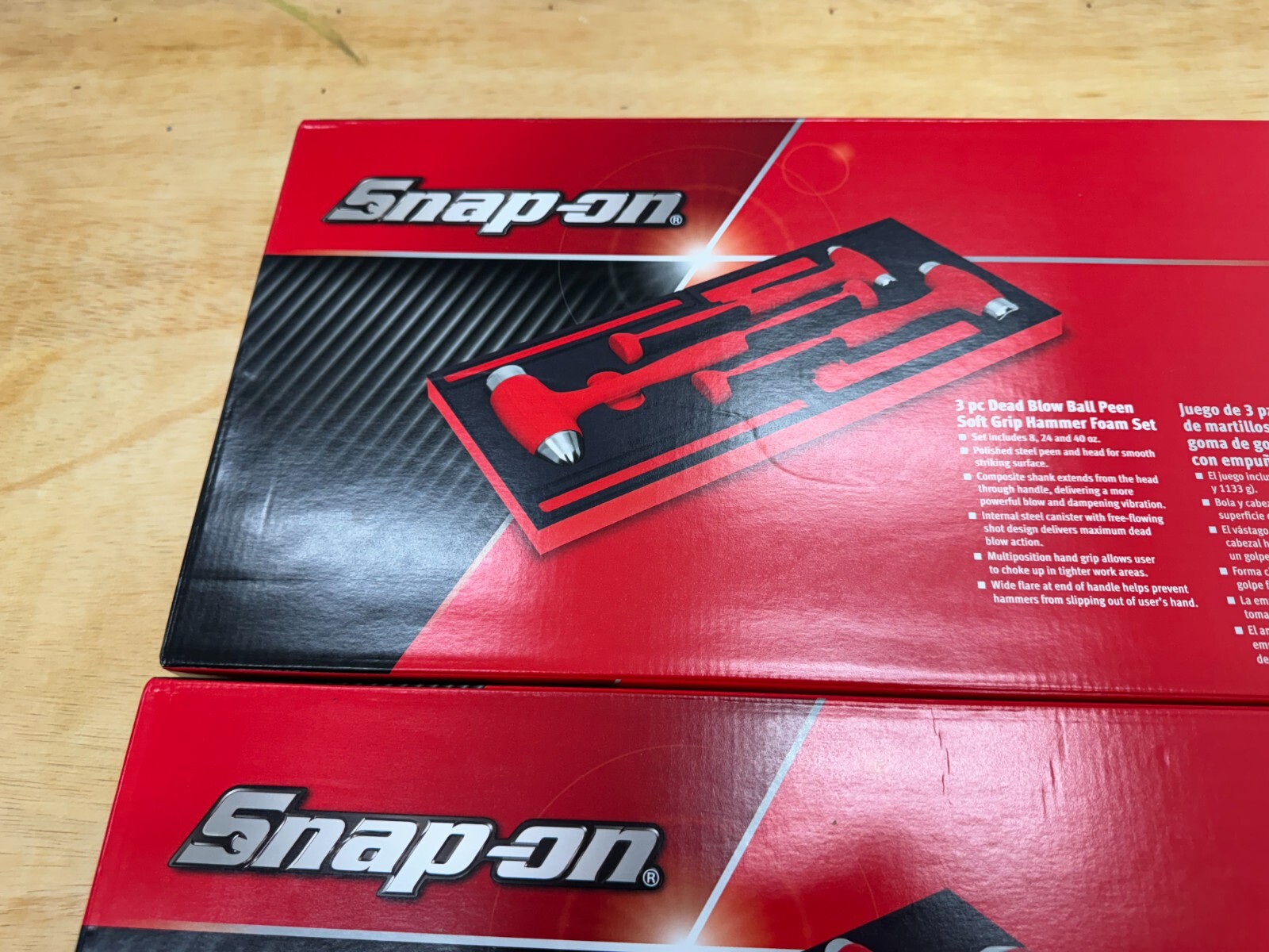 Snap-on Tools NEW RED 6pc Soft Grip DeadBlow Steel Face Hammer Master Foam Sets