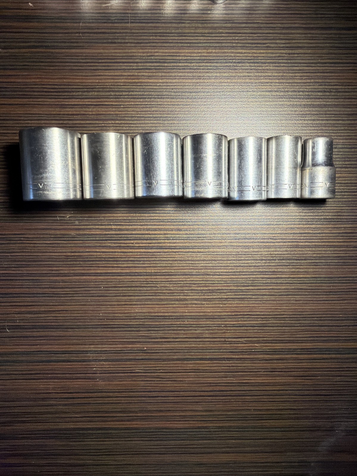 Vintage Craftsman 1/2” 12 Point SAE 7-Piece Socket Set, 1/2 – 1-1/16 =V= Series