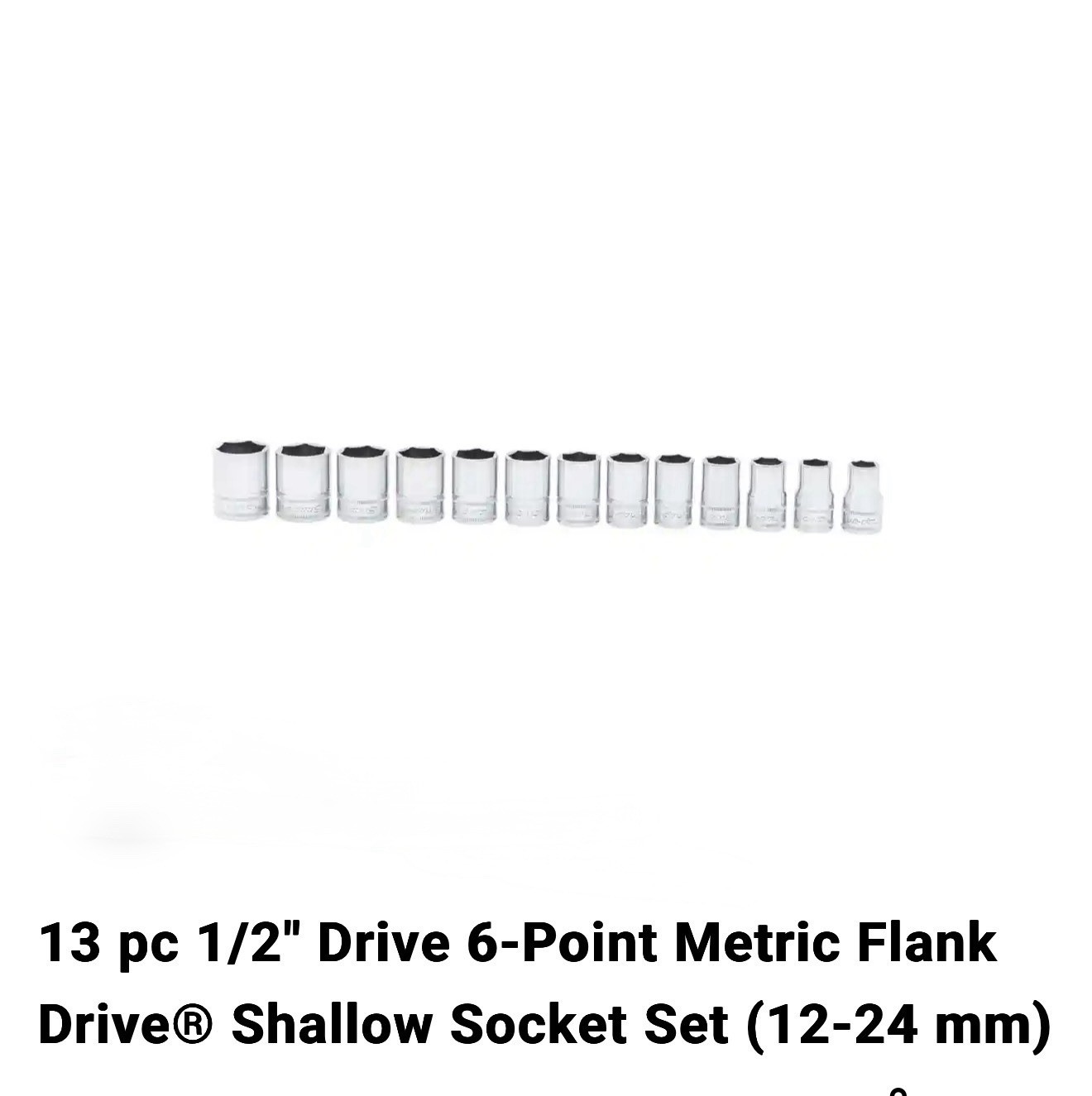Snap-on Tools USA NEW 13pc 1/2″ Drive METRIC 6 Point Shallow Socket Set 313TWMYA