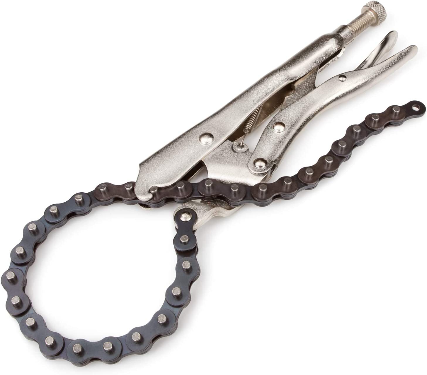 NEW Locking Clamp w/ 19″ inch Chain Oil Filter Pipe Wrench Vise Grip Tool