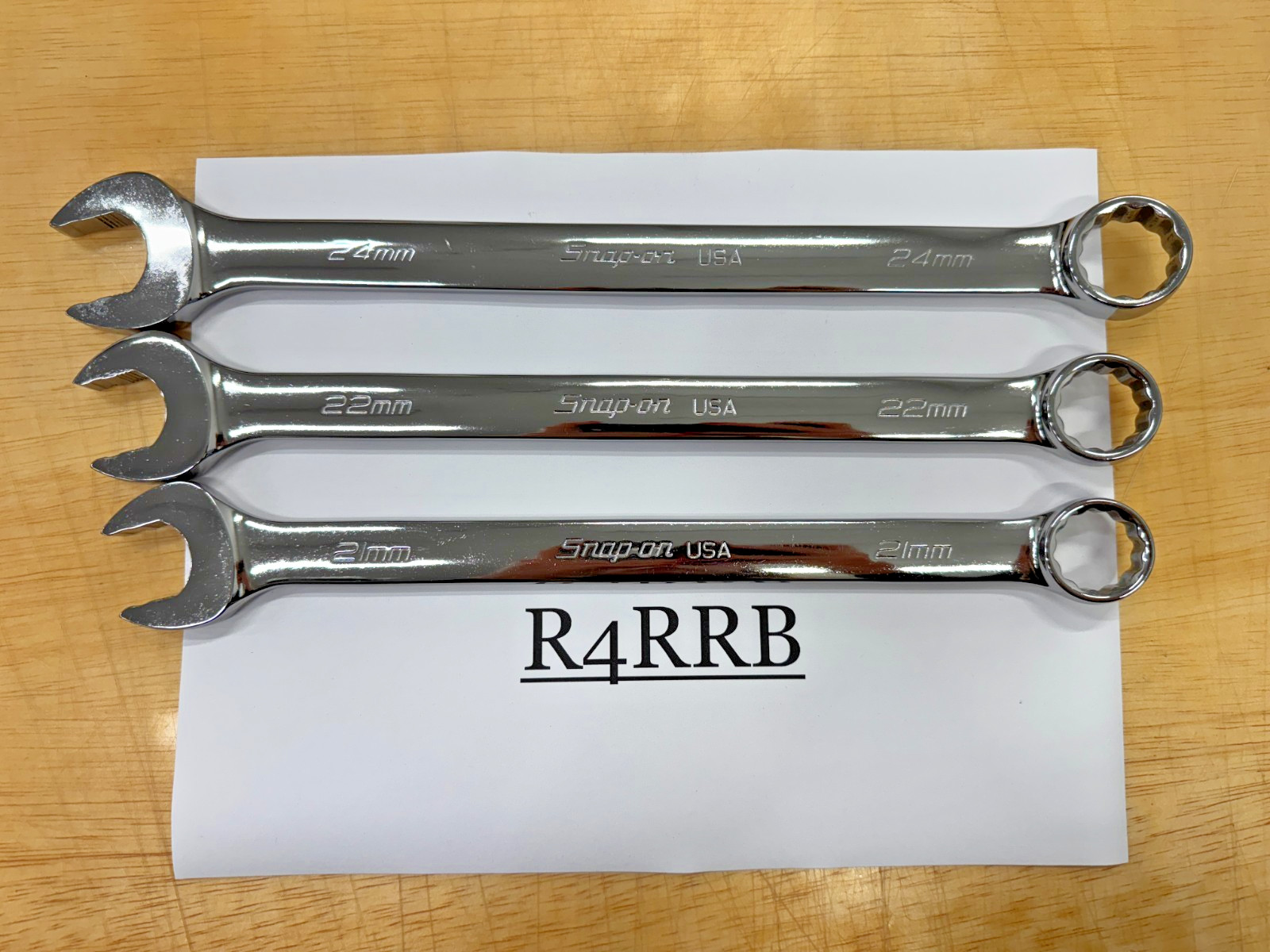 Snap-on Tools USA NEW 21 22 & 24mm Metric Flank Drive PLUS Combo Wrench Lot Set