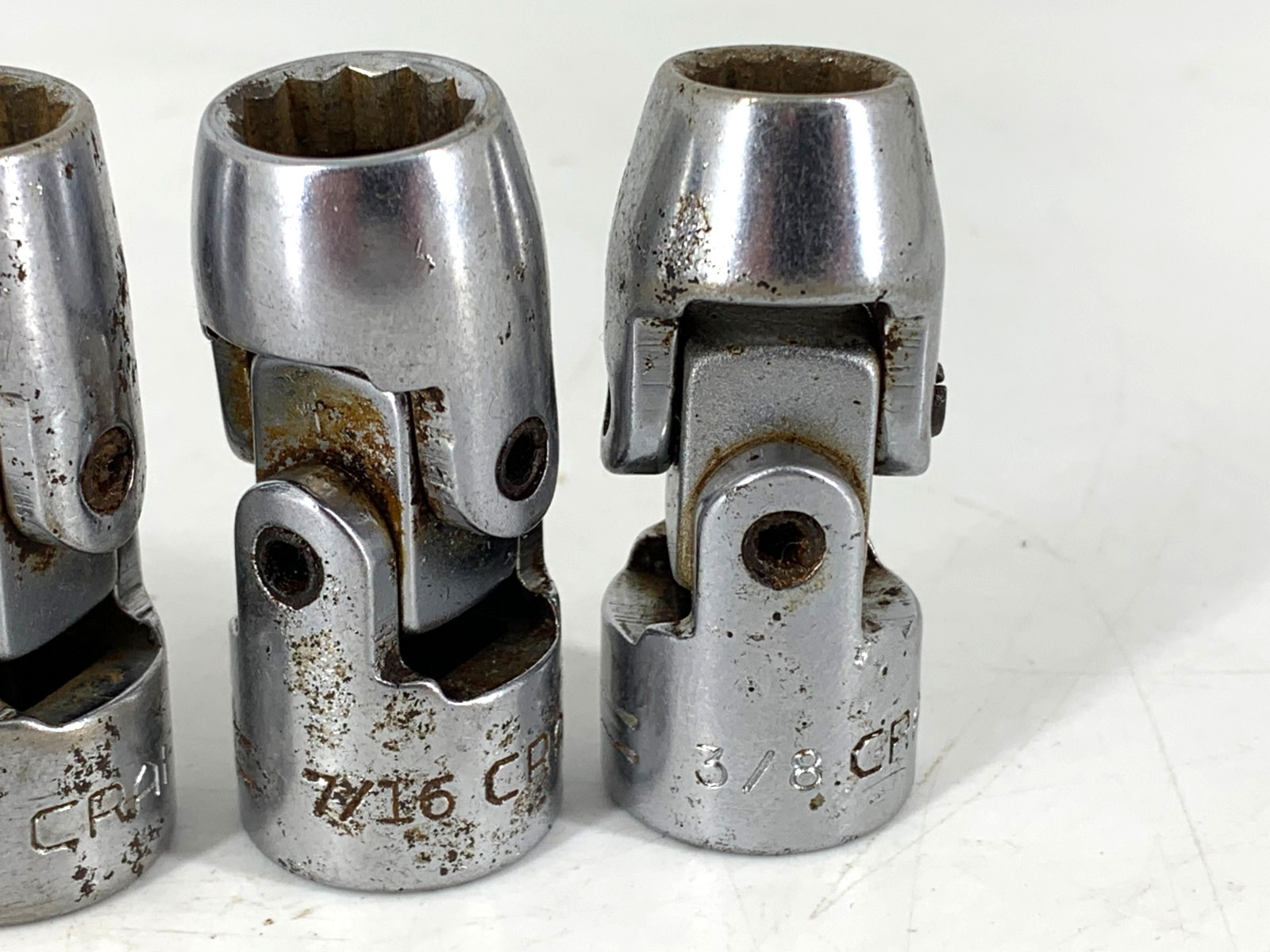 Craftsman (6) Universal Joint Sockets 3/8 Dr V 3/8, 7/16, 1/2, 9/16, 11/16, 3/4