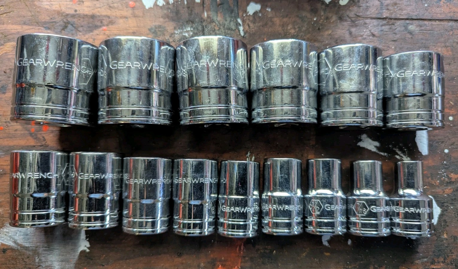 Gearwrench Socket Set. 15 Piece. 1/2″ Drive. 12 Pt. Sae 3/8″ – 1 1/4″