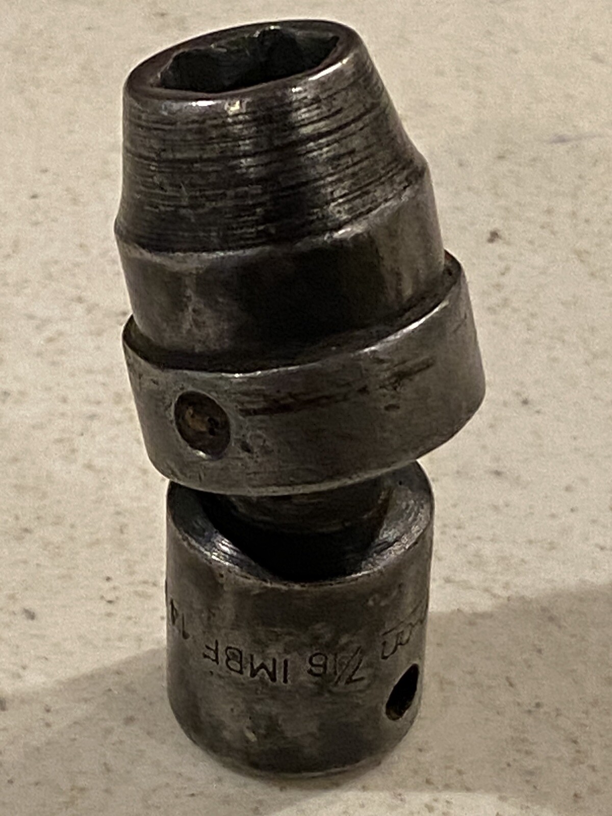 Snap-On 3/8” Drive Shallow Standard 7/16” 6 Point Swivel Impact Socket IMBF14D