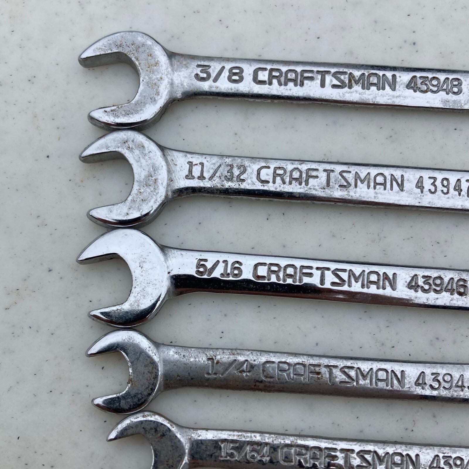 Craftsman SAE 8pc Ignition Wrench Set 13/64″ – 7/16″ 43941-43948 Vintage USA
