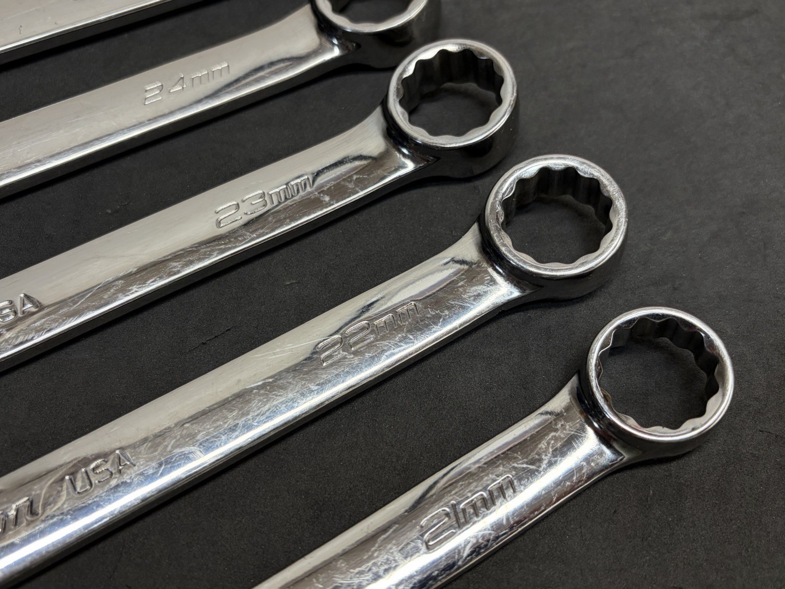 Snap-On Large 5pc Flank Drive Plus Metric Combination Wrenches SOEX Wrench Set