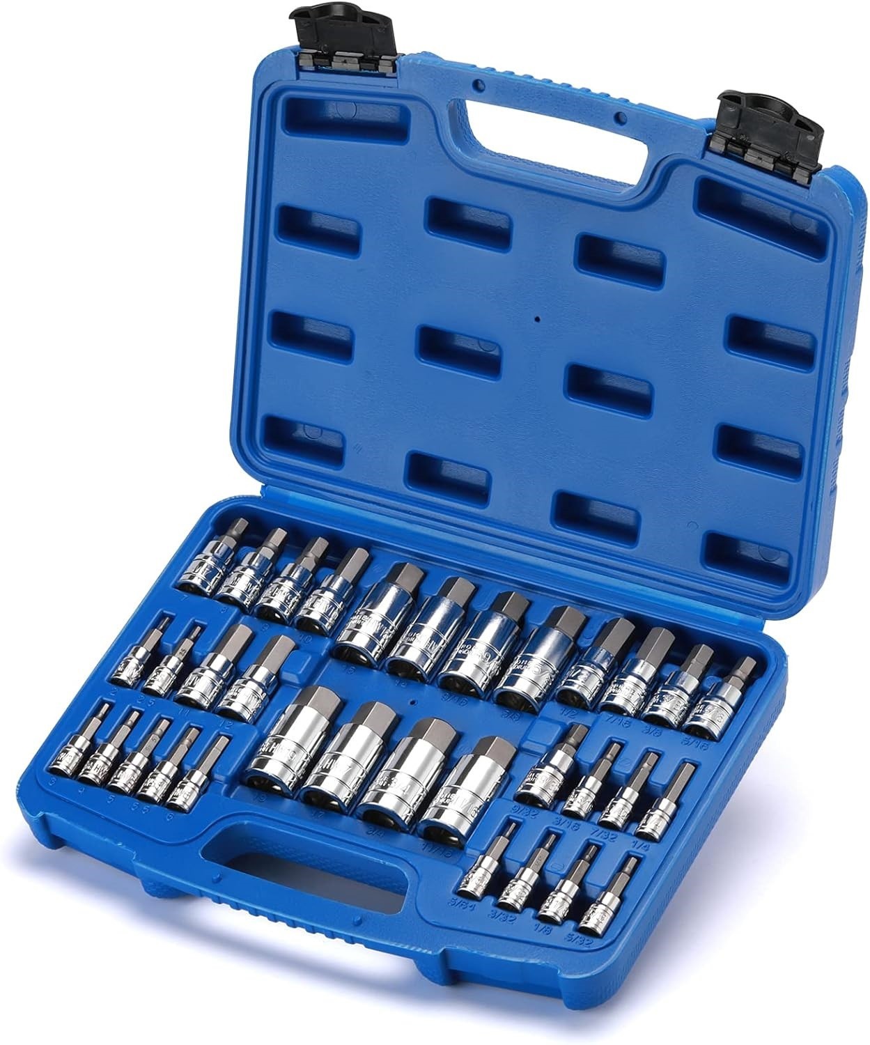 1/2 1/4 3/8 Drive Master Hex Bit Set SAE Metric Hex Head Driver Allen Bit Socket