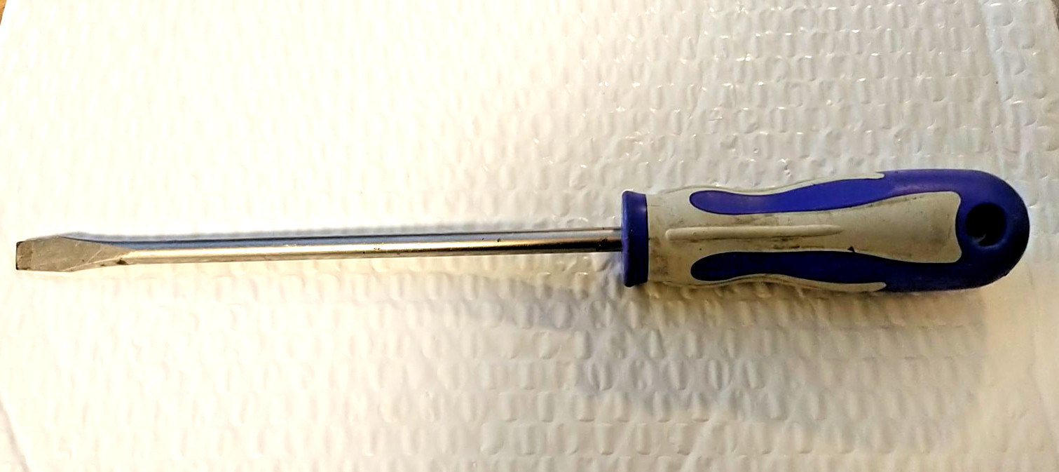 BLUE POINT 3/8″ FLAT / SLOTTED SCREWDRIVER, 12” LONG *COMFORT HANDLE*