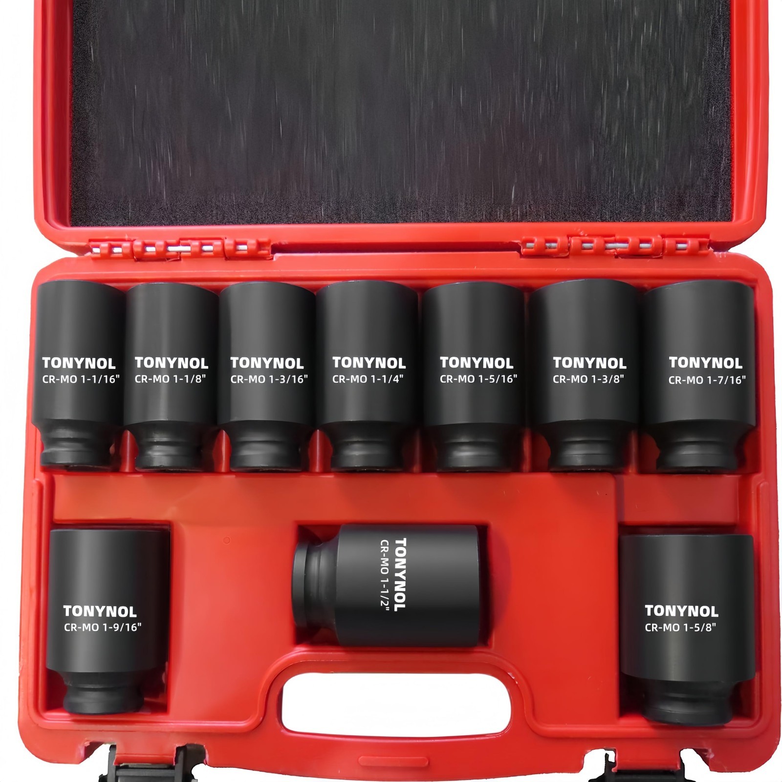 1/2″ Drive Impact Socket Set 10PC, 6-Point SAE Deep Heavy Duty with Storage Case