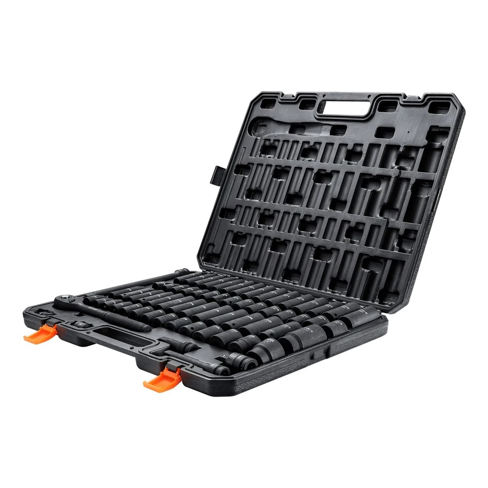VEVOR Impact Sockets Set 23pcs 6-Point 1/2in Drive Bit Ratchet Tool Kit Case