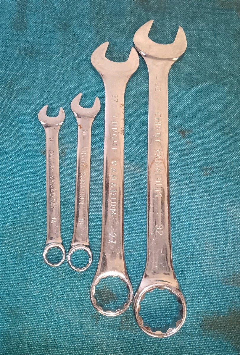 SilverLine Kamasa Spanners 14-32mm Metric x4 Mechanic Tools Job Lot Replacements