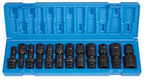 Grey Pneumatic 1212UD 12pc 3/8dr Deep 6pt SAE Swivel Impact Universal Socket Set