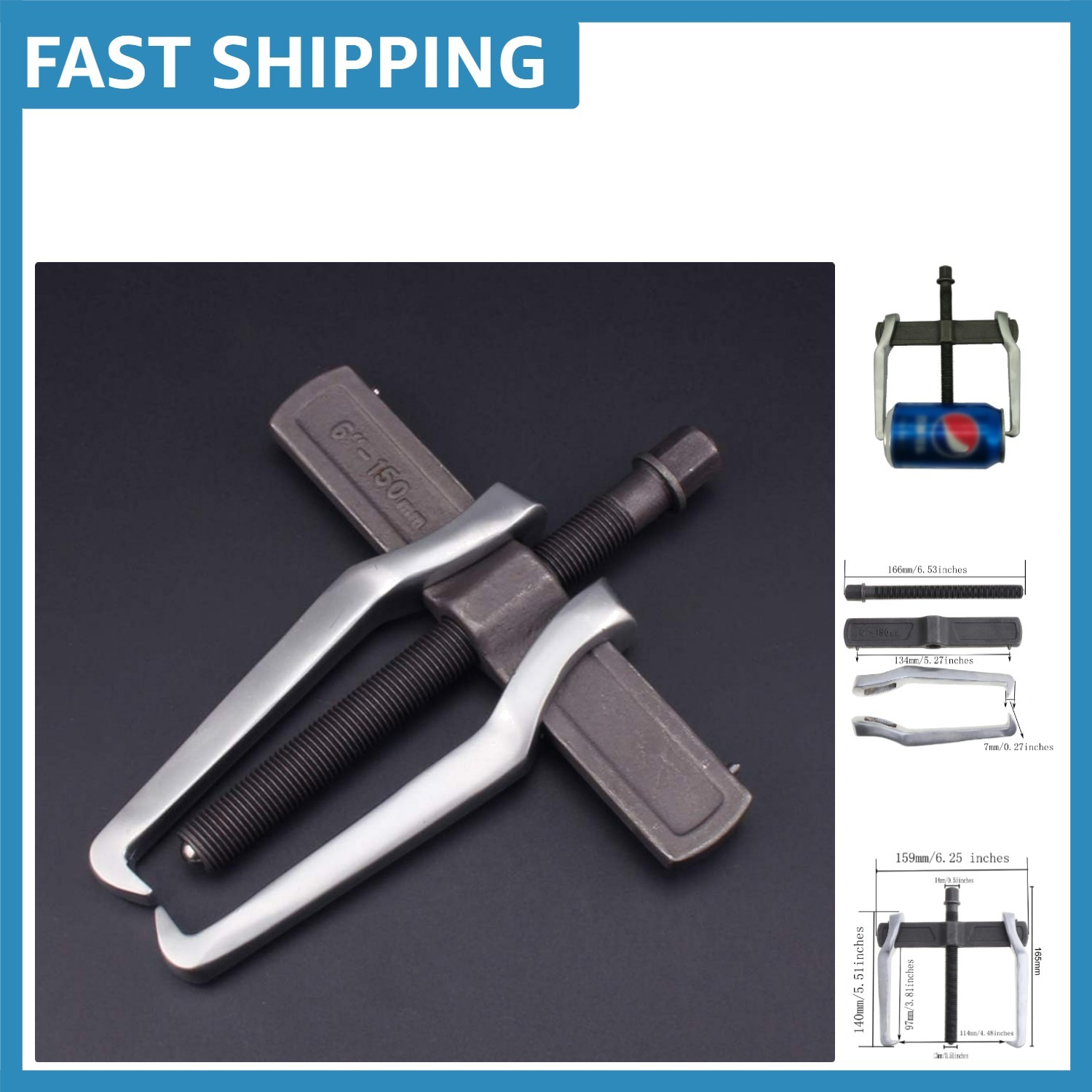 Adjustable Two Claw Bearing Puller – Chrome Vanadium, Sizes 4 to 14 Inches