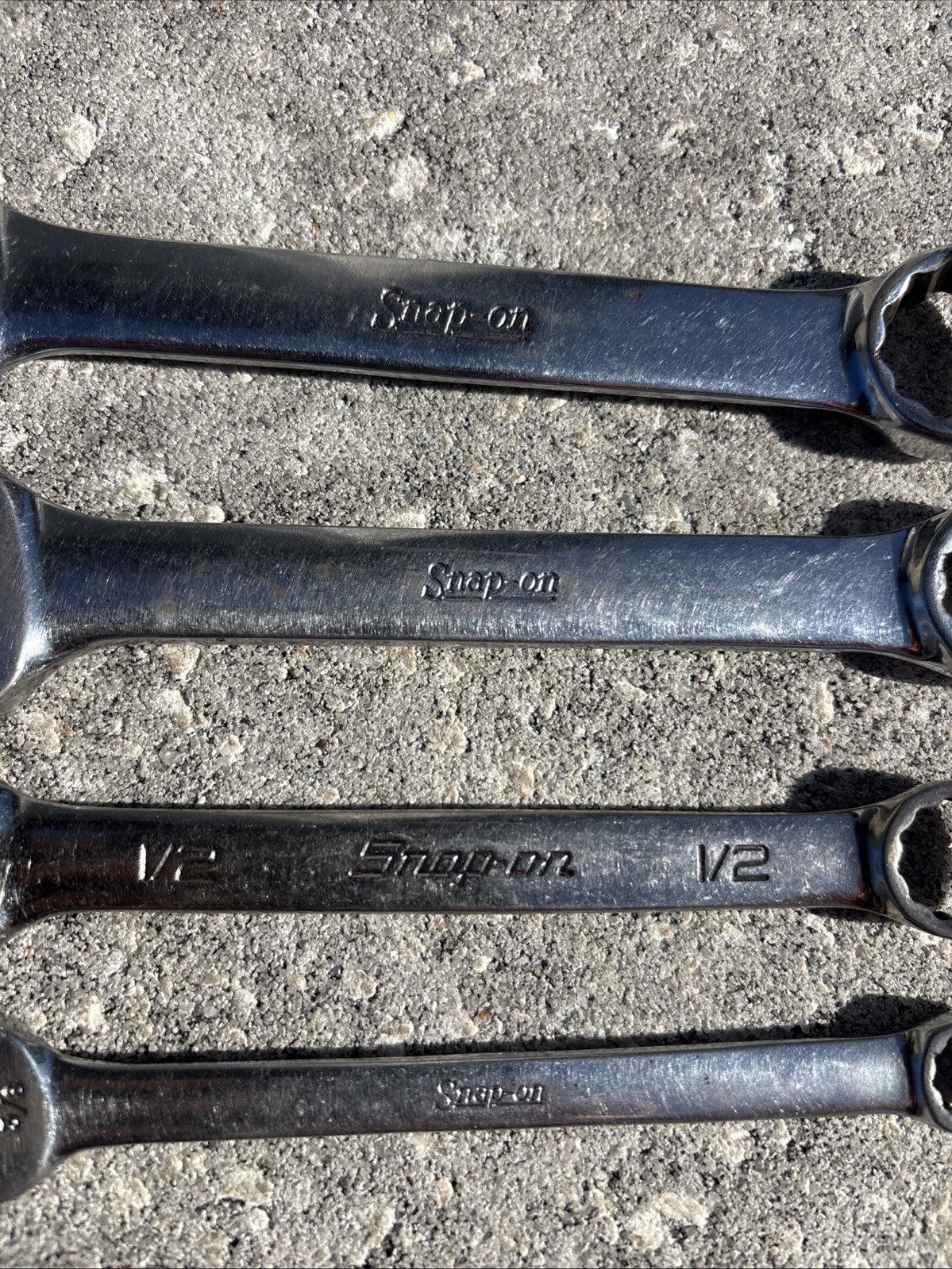 Snap On 4 Pc OEX SERIES Flank Drive Short Combination Wrench Set 3/8 To 3/4